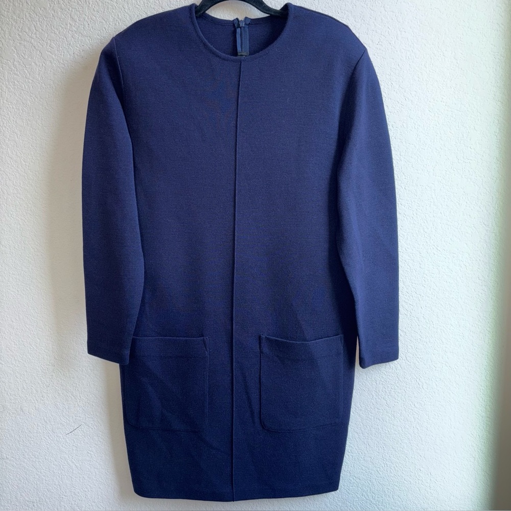 Andrea Jovine Deep Blue 100% wool dress size medium women’s